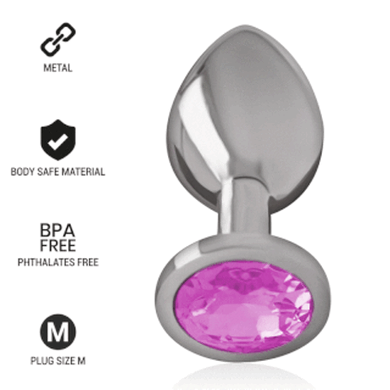 INTENSE - PLUG ANAL METAL CON CRISTAL ROSA TALLA M