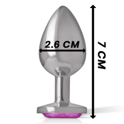 INTENSE - PLUG ANAL METAL CON CRISTAL ROSA TALLA S