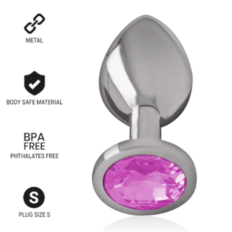INTENSE - PLUG ANAL METAL CON CRISTAL ROSA TALLA S