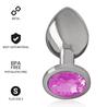 INTENSO - TAPÓN ANAL DE METAL DE ALUMINIO CON CRISTAL ROSA TALLA S