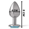 INTENSO - TAPÓN ANAL DE METAL DE ALUMINIO CON CRISTAL AZUL TALLA L