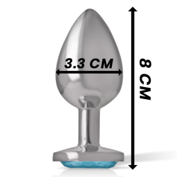 INTENSO - TAPÓN ANAL DE METAL DE ALUMINIO CON CRISTAL AZUL TALLA M