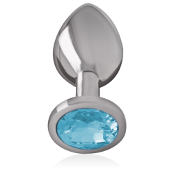 INTENSO - TAPÓN ANAL DE METAL DE ALUMINIO CON CRISTAL AZUL TALLA M