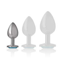 INTENSE - PLUG ANAL METAL CON CRISTAL AZUL TALLA S