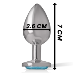 INTENSE - TAPÓN ANAL DE METAL DE ALUMINIO CON CRISTAL AZUL TALLA S
