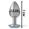 INTENSO - TAPÓN ANAL DE METAL DE ALUMINIO CON CRISTAL AZUL TALLA S