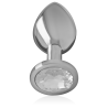 INTENSO - TAPÓN ANAL DE METAL DE ALUMINIO CON CRISTAL DE PLATA TALLA L