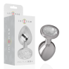 INTENSE - TAPÓN ANAL DE METAL DE ALUMINIO CON CRISTAL DE PLATA TALLA L