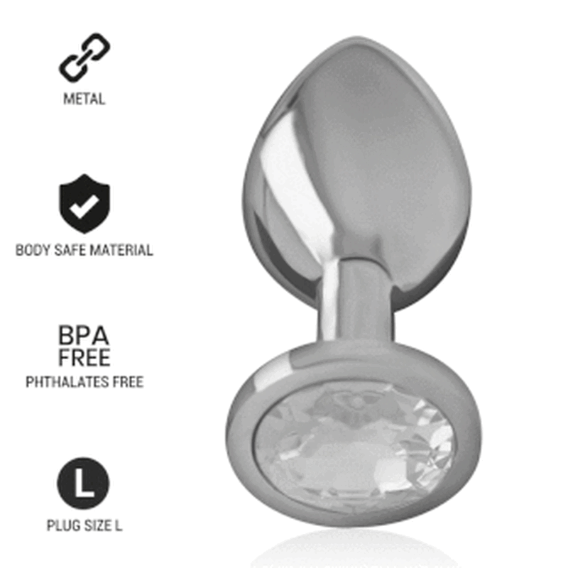 INTENSE - PLUG ANAL METAL CON CRISTAL PLATA TALLA L