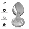 INTENSE - TAPÓN ANAL DE METAL DE ALUMINIO CON CRISTAL DE PLATA TALLA L