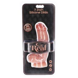 SÉ REAL - DILDO DE SILICONA DE 18 CM CON BOLAS Y PIEL