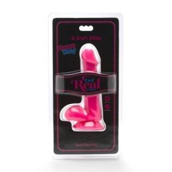 GET REAL - DILDO HAPPY DICKS DE 12 CM CON BOLAS ROSAS