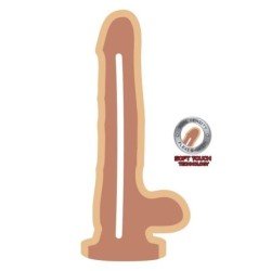 GET REAL - DUAL DENSITY DILDO 18 CM CON TESTICULOS NATURAL