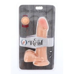 GET REAL - DILDO DE DOBLE DENSIDAD DE 18 CM CON BOLAS Y PIEL