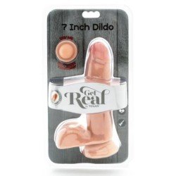 SÉ REAL - DILDO DE DOBLE DENSIDAD DE 12 CM CON BOLAS Y PIEL