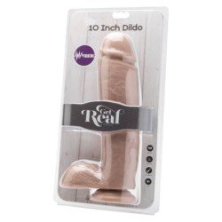 GET REAL - DILDO DE 25,5 CM CON BOLAS VIBRADOR DE PIEL