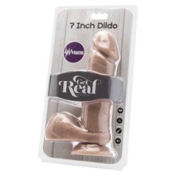 SÉ REAL - DILDO DE 18 CM CON BOLAS VIBRADOR DE PIEL