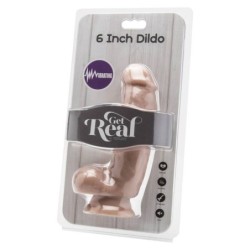 GET REAL - DILDO DE 12 CM CON BOLAS VIBRADOR DE PIEL