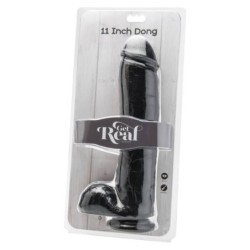 GET REAL - DILDO DE 28 CM CON BOLAS NEGRO