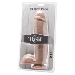 SÉ REAL - DILDO DE 25,5 CM CON BOLSAS DE PIEL