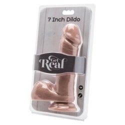 GET REAL - DILDO DE 18 CM CON BOLSAS DE PIEL