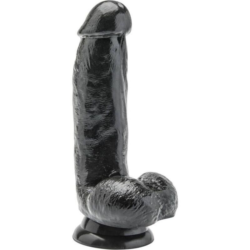 GET REAL - DILDO DE 12 CM CON BOLAS NEGRO