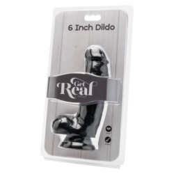 GET REAL - DILDO DE 12 CM CON BOLAS NEGRO