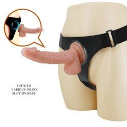 PRETTY LOVE - BRAGUITAS CON ARNÉS ARNÉS UNIVERSAL CON DILDO KEVIN 19 CM NATURAL