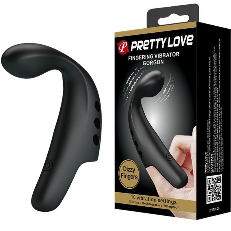 PRETTY LOVE - DEDAL VIBRADOR DE GORGONA NEGRA