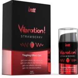 INTT - Potente gel vibrador líquido estimulante íntimo sabor fresa 15 ml