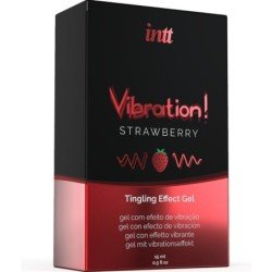 INTT - Potente gel vibrador líquido estimulante íntimo sabor fresa 15 ml