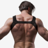 Arnés de pecho de neopreno para hombre, talla M, con actitud sumisa y fetichista.