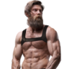 Arnés de pecho de neopreno para hombre, talla M, con actitud sumisa y fetichista.
