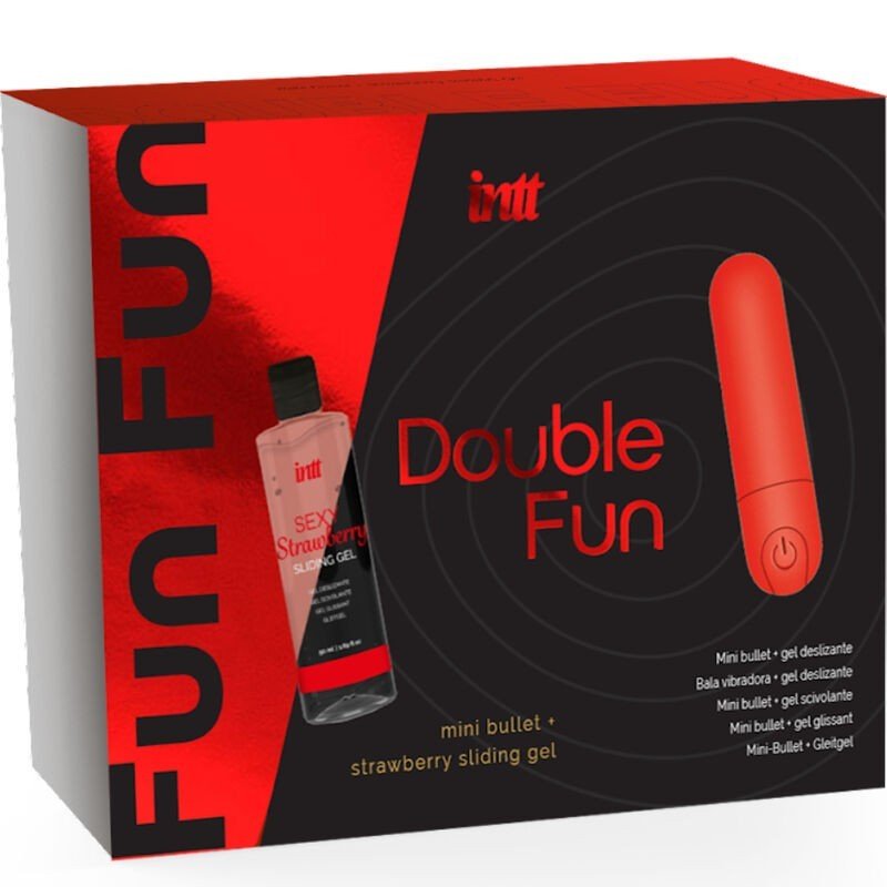 INTT LANZA: KIT DOBLE DIVERSIÓN CON BALA VIBRADORA Y GEL DE MASAJE DE FRESA