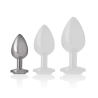 INTENSO - TAPÓN ANAL DE METAL DE ALUMINIO CON CRISTAL DE PLATA TALLA S