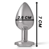 INTENSO - TAPÓN ANAL DE METAL DE ALUMINIO CON CRISTAL DE PLATA TALLA S