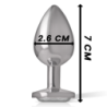 INTENSE - TAPÓN ANAL DE METAL DE ALUMINIO CON CORAZÓN BLANCO, TALLA S