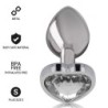 INTENSE - TAPÓN ANAL DE METAL DE ALUMINIO CON CORAZÓN BLANCO, TALLA S