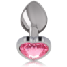 INTENSE - TAPÓN ANAL DE METAL DE ALUMINIO ROSA CON FORMA DE CORAZÓN TALLA S