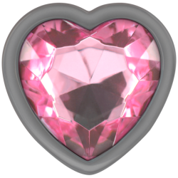 INTENSE - TAPÓN ANAL DE METAL DE ALUMINIO ROSA CON FORMA DE CORAZÓN TALLA S
