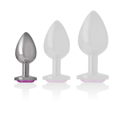 INTENSE - TAPÓN ANAL DE METAL DE ALUMINIO ROSA CON FORMA DE CORAZÓN TALLA S