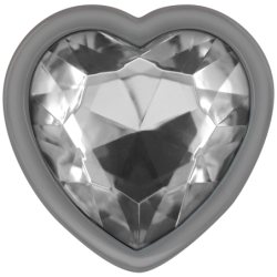 INTENSO - TAPÓN ANAL DE METAL DE ALUMINIO BLANCO CON FORMA DE CORAZÓN, TALLA M