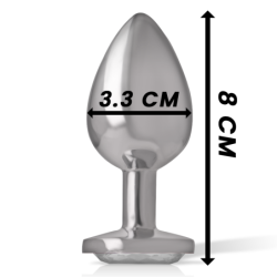 INTENSO - TAPÓN ANAL DE METAL DE ALUMINIO BLANCO CON FORMA DE CORAZÓN, TALLA M