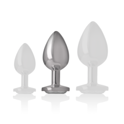 INTENSE - TAPÓN ANAL DE METAL DE ALUMINIO BLANCO CON FORMA DE CORAZÓN, TALLA M