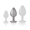 INTENSO - TAPÓN ANAL DE METAL DE ALUMINIO BLANCO CON FORMA DE CORAZÓN, TALLA M