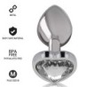 INTENSE - TAPÓN ANAL DE METAL DE ALUMINIO BLANCO CON FORMA DE CORAZÓN, TALLA M