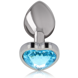 INTENSE - TAPÓN ANAL DE METAL DE ALUMINIO CORAZÓN AZUL TALLA L