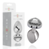 INTENSO - TAPÓN ANAL DE METAL Y ALUMINIO BLANCO CON FORMA DE CORAZÓN, TALLA L