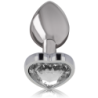 INTENSE - TAPÓN ANAL DE METAL Y ALUMINIO BLANCO CON FORMA DE CORAZÓN, TALLA L