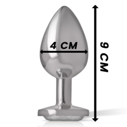 INTENSE - TAPÓN ANAL DE METAL Y ALUMINIO BLANCO CON FORMA DE CORAZÓN, TALLA L